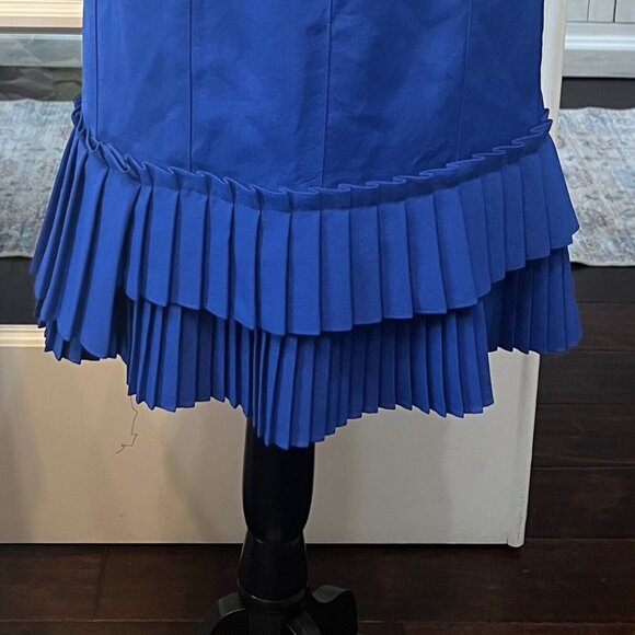 Nanette Lepore Blue Ruffle Pencil Skirt size 0 - Picture 2 of 7